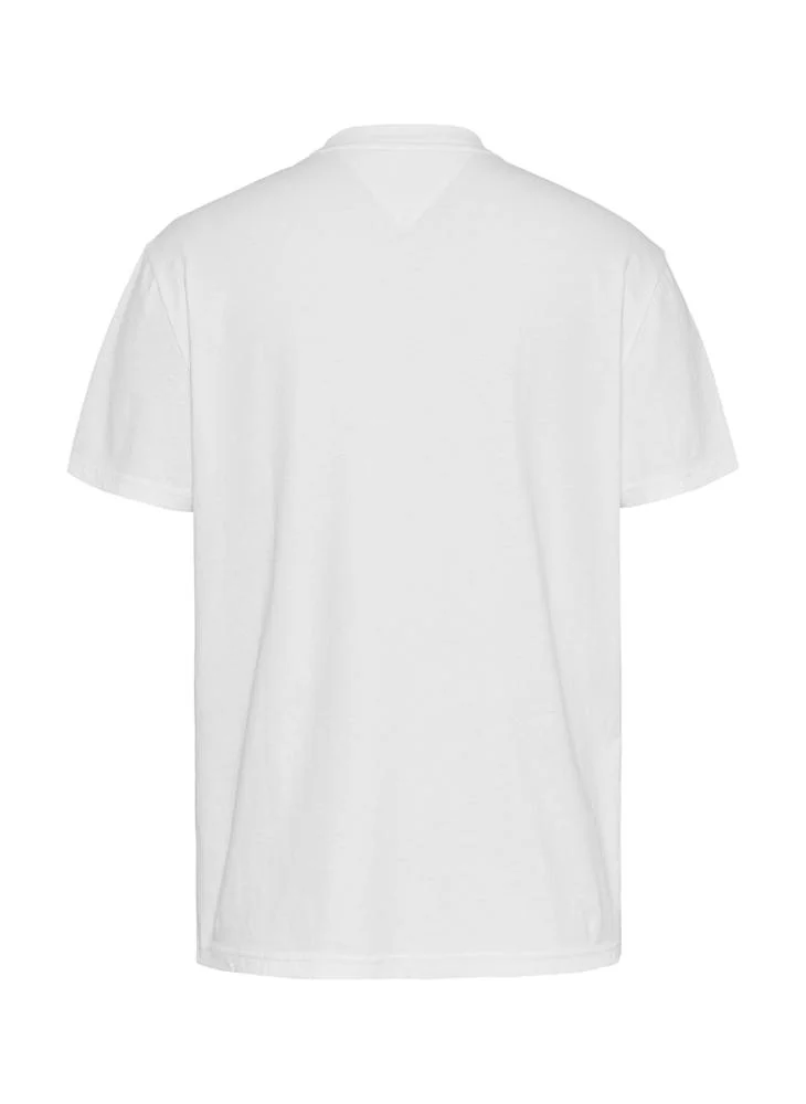 تومي جينز Logo Print  Crew Neck T-Shirt