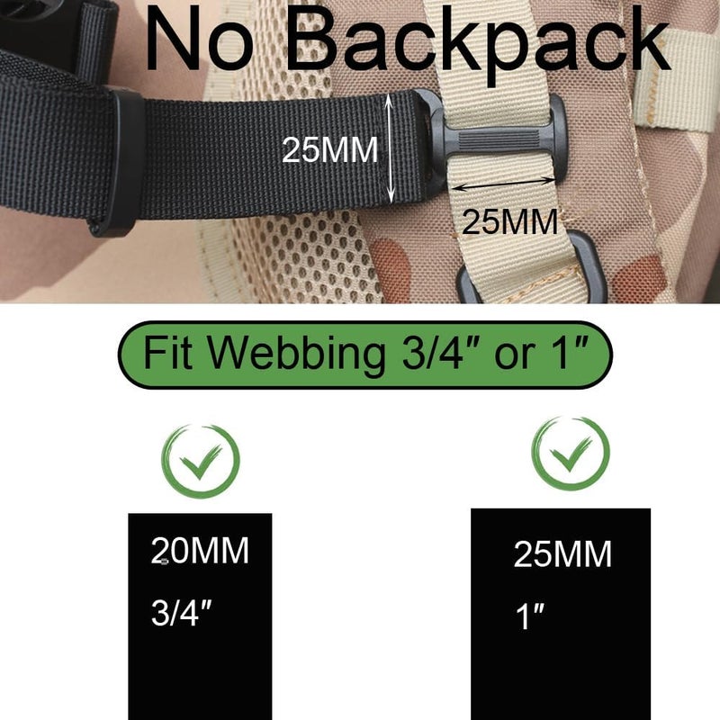 YYST Sternum Strap Backpack Chest Harness for Backpack with 20MM or 25MM Webbing - Image 4
