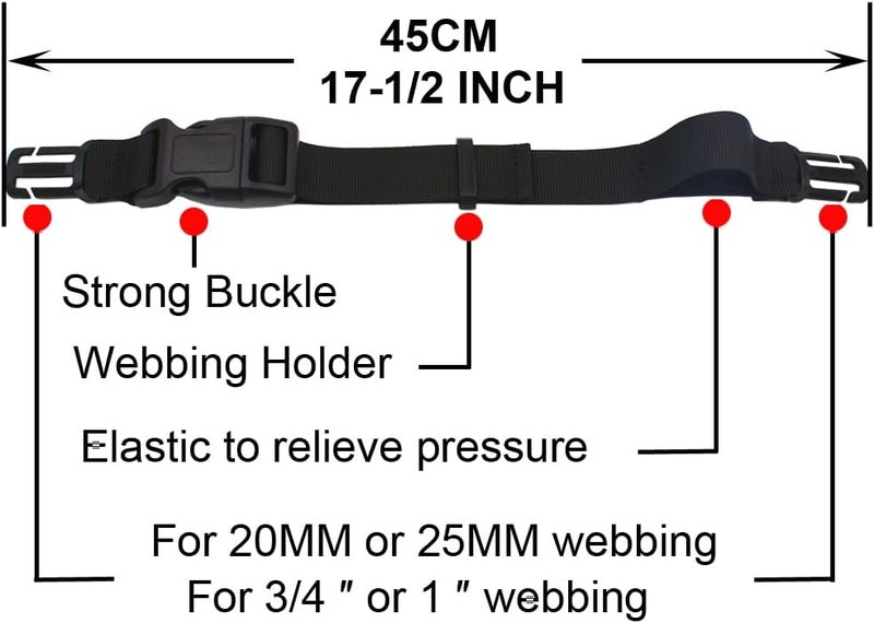 YYST Sternum Strap Backpack Chest Harness for Backpack with 20MM or 25MM Webbing - Image 3