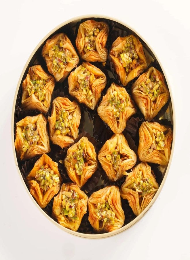 NATUF Baklava Crown Pistachio 300g - Authentic Middle Eastern Dessert with Flaky Pastry, Premium Pistachios & Sweet Syrup - Perfect for Gifting & Celebrations - Image 1