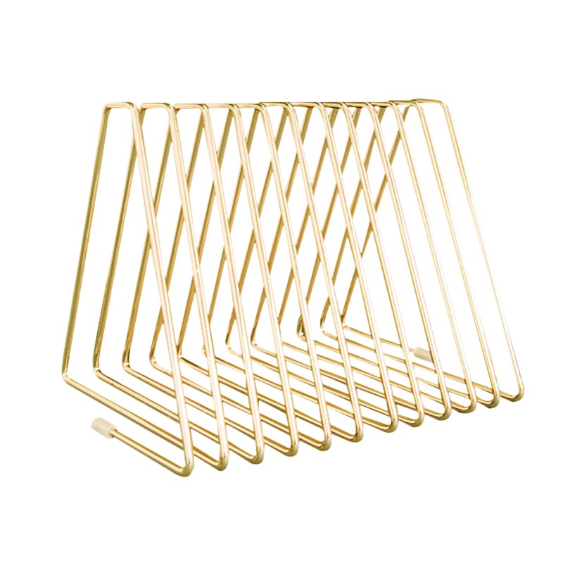 Triangle File Holder 11 Sections Document Organizer - Gold Steel Wire Desk Accessory for Office Home Storage - Image 1