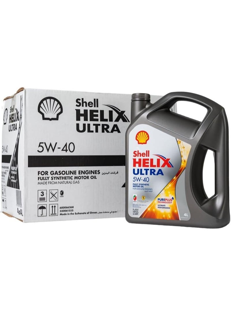 شل زيت محركات هيليكس ألترا 5W40 الاصطناعي بالكامل، 4 × 4 لتر - Image 1