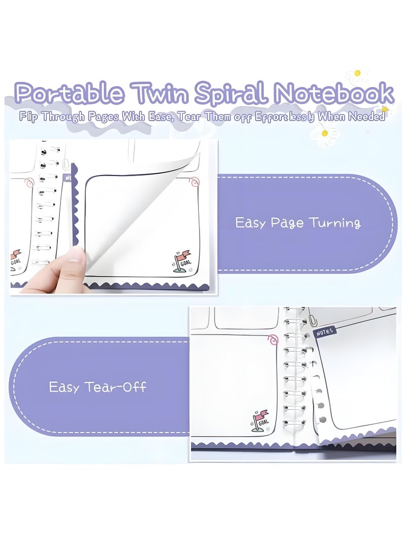Lee Yon Daily Planner, To Do List Notebook for Work with 64 Sheets, Hourly Schedule for Tasks, Spiral Hardcover, Academic Calendar, Multicolour, 14 x 21 cm  - Image 5
