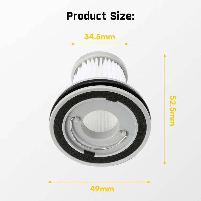 Fanttik 2-Pack Replacement HEPA Filter, Washable and Reusable Filter, Fits for Fanttik Slim V8 Mate & V8 Apex & V9 Mix & V10 Mix & Slim V10 Mate & Slim V10 Apex Car Vacuum (AV8001) - Image 2