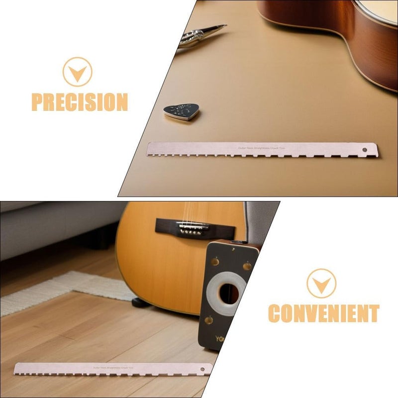 Lurrose 2pcs Guitar Neck Notched Straight Edge Luthiers Tools for Most Electric Guitar Fretboard and Frets Musical Instrument Part - Image 4