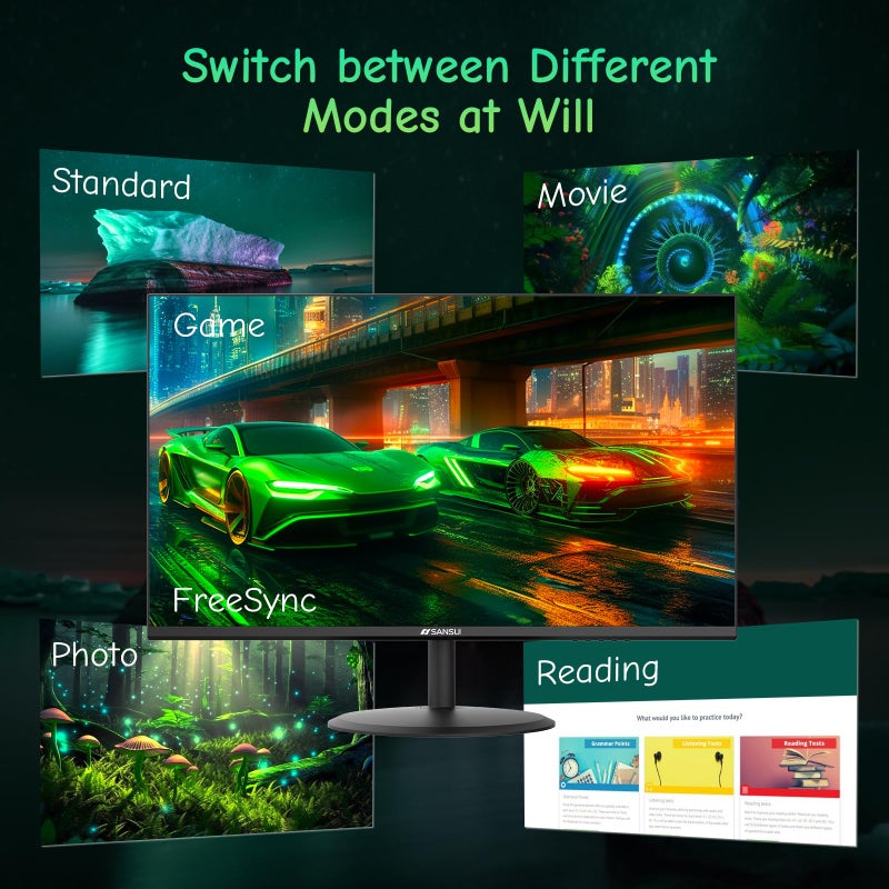 SANSUI Computer Monitor 24 inch Eye Care FHD 1080P Display HDMI,VGA Ports with 178Â° Viewing Angle/Frame-Less/Tilt/VESA Compatible for Office and Home - Image 3