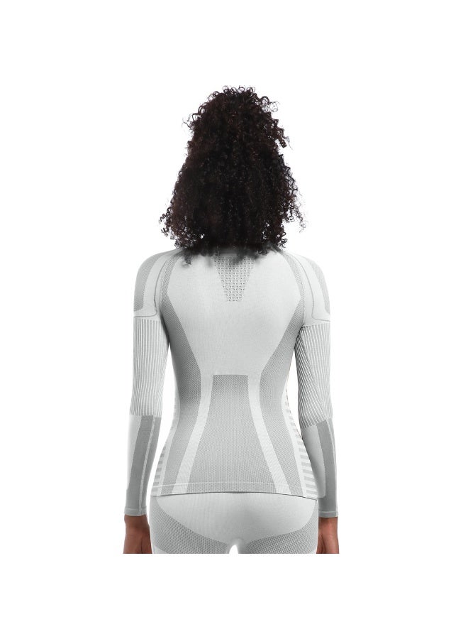 NIBEMINENT Yoga Shirts For Women Long Sleeve Skiwear Winter Fitness Running Gym Clothes Workout Dry Fit Breathable High Elastic Sports Top - Image 2