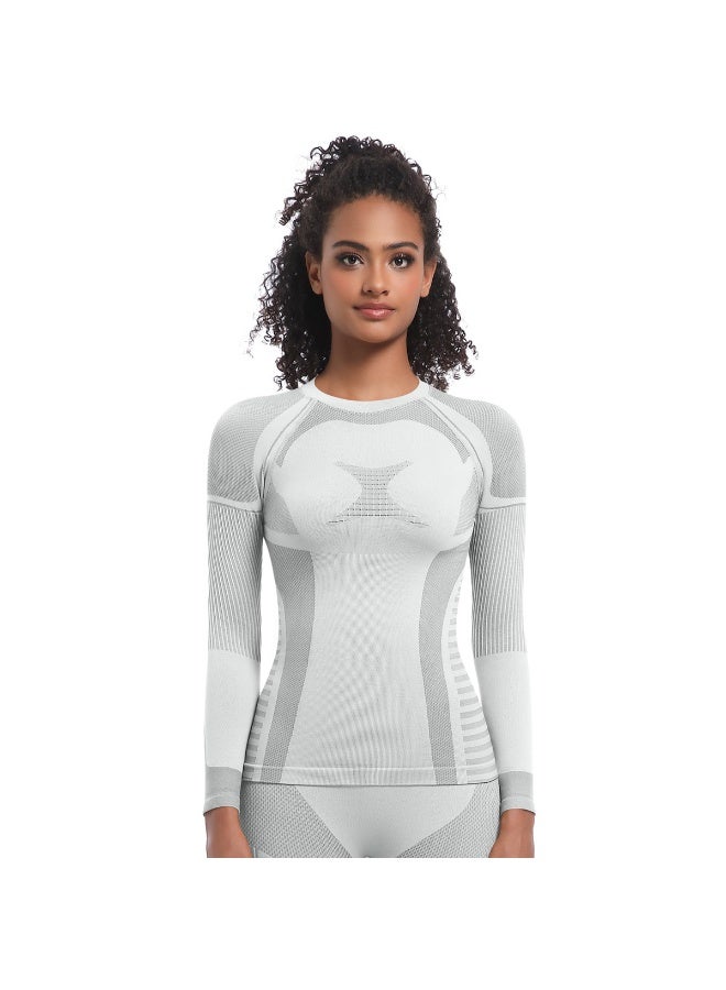 NIBEMINENT Yoga Shirts For Women Long Sleeve Skiwear Winter Fitness Running Gym Clothes Workout Dry Fit Breathable High Elastic Sports Top - Image 1