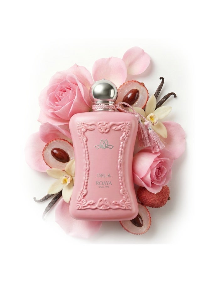 رؤيا عطر ROAYA DELA يجمع بين الورد التركي الفاخر مع الفانيلا والليتشي بعطر حلو أنثوي راقي – 100 مل - Image 3