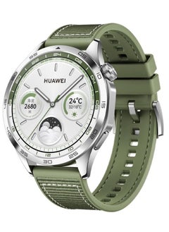 Generic 22mm For Huawei Watch GT4 46 2023 Nylon Braided Silicone Composite Watch Strap, Olive green  - Image 2