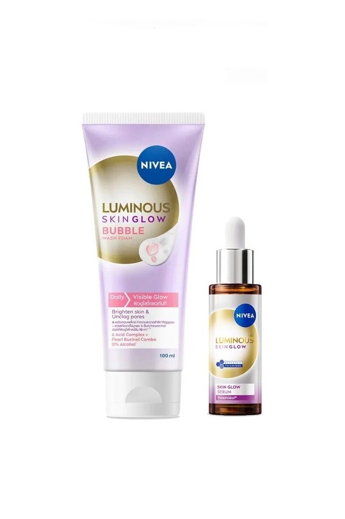 NIVEA Luminous Skin Glow Serum 30ml + NIVEA Luminous Bubble Foam 100ml