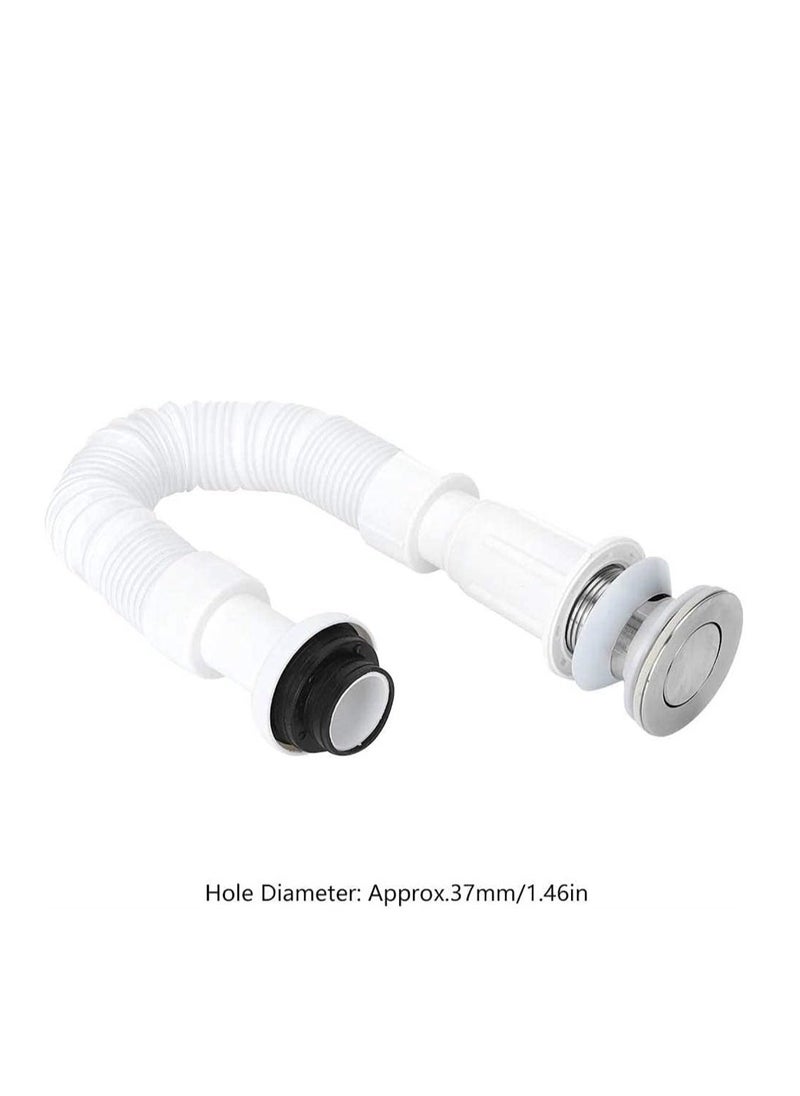 37mm Flexible Drain Pipe, Odor‑Proof Universal Single Drain, S Bend Water Down‑Flow Pipe, for Bathroom Vanity Sink Drain Plumbing Trap Tubing - Image 2