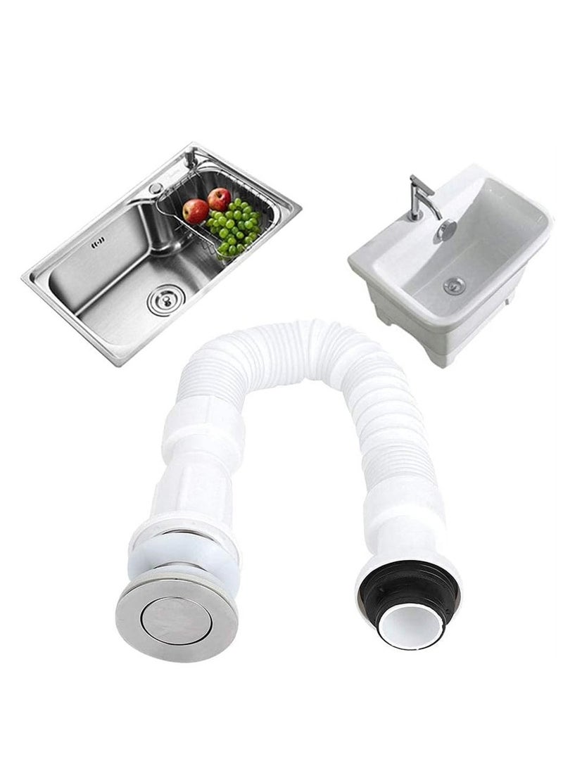 37mm Flexible Drain Pipe, Odor‑Proof Universal Single Drain, S Bend Water Down‑Flow Pipe, for Bathroom Vanity Sink Drain Plumbing Trap Tubing - Image 5