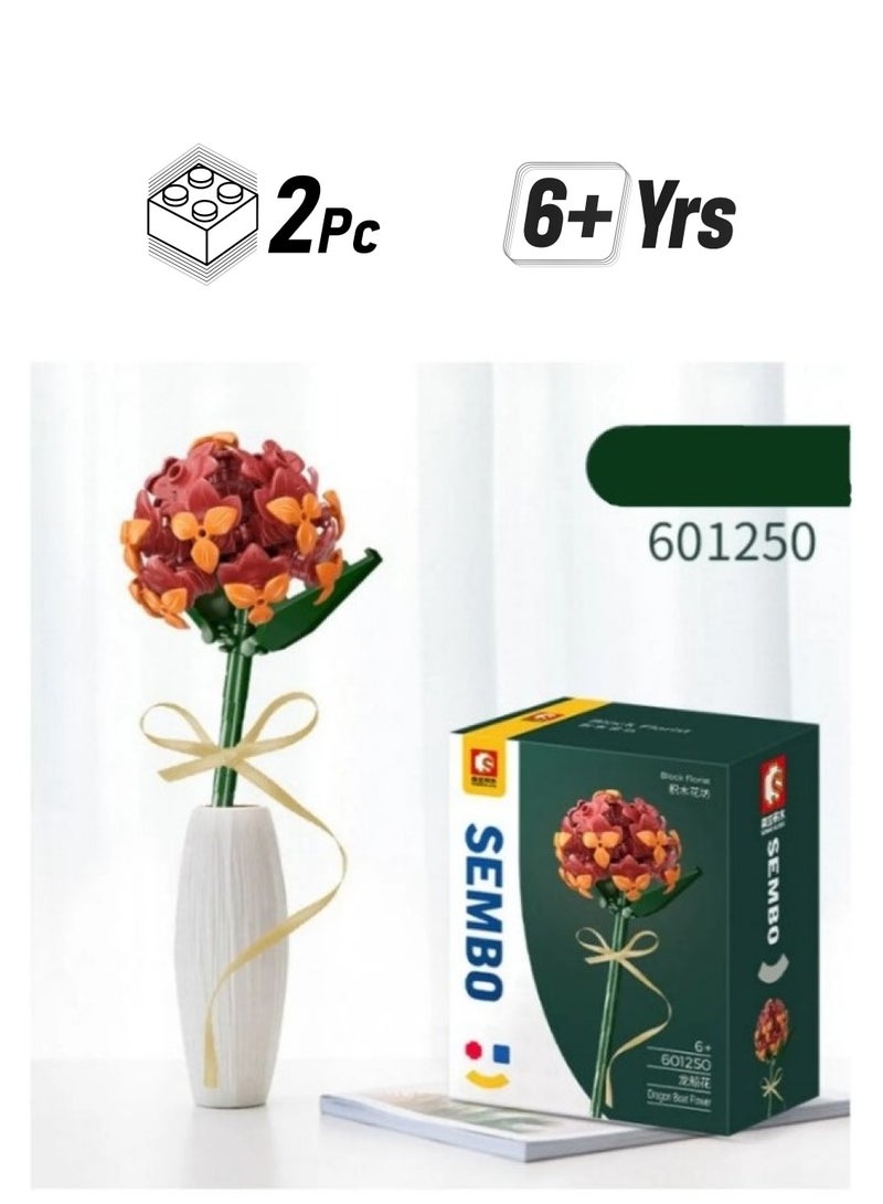 Sembo 601250 - Ixora Flower building blocks - Red - Image 1