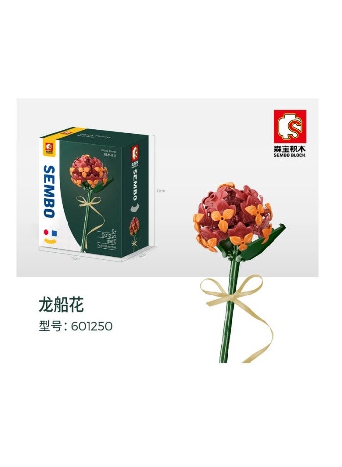 Sembo 601250 - Ixora Flower building blocks - Red - Image 3