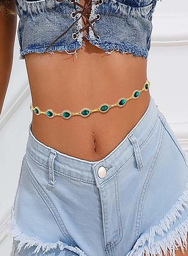 Bmirth Rhinestone Body Chain Belt Waist Chain Crystal Belly Chain for Women (Rhinestone waist chain) - Image 2