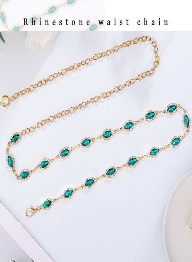 Bmirth Rhinestone Body Chain Belt Waist Chain Crystal Belly Chain for Women (Rhinestone waist chain) - Image 3