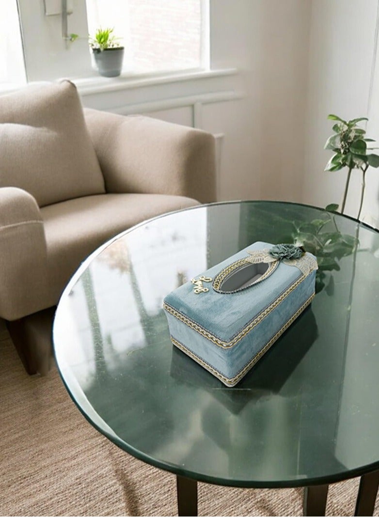 BABAZAM Tissue Box Holder Rectangle Durable Elegant & Stylish Tissue Box Holder for Living Room Office Home Table Decor 24x13x9cm Blue  - Image 4