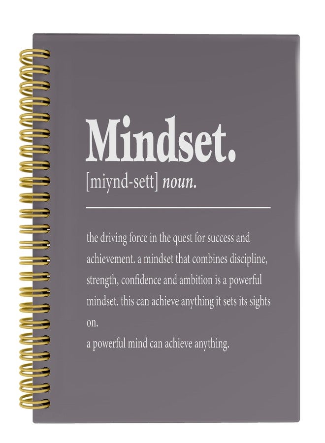 Knibeo Mindset Inspirational Notebooks Journal - Anti Anxiety Notebook, 5.5×8.3 Inch Inspirational Spiral Bound Notebook with 164 Pages, College School Supplies(Medium Grey) - Image 1