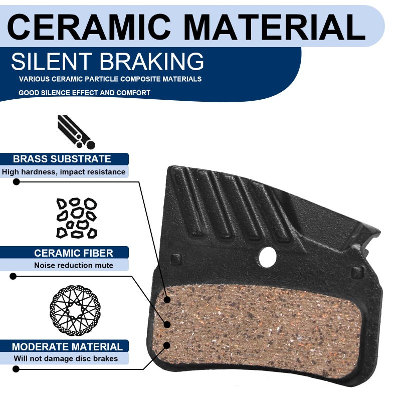 BUCKLOS BL-05S Bike Brake Pads,Ceramic Bicycle Disc Brake Pads Compatible with Shimano N03A N04C D02S D03S BR-M9120 BR-M8120 BR-M7120 - Image 3