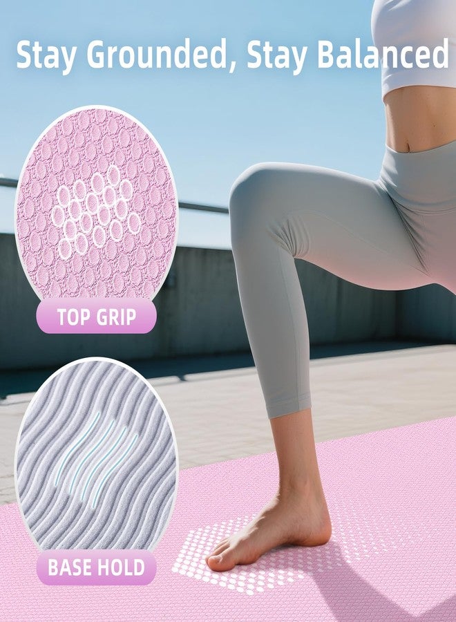 GymCope Extra Large Yoga Mat - 72"x35", Non-Slip TPE Exercise Mat for Women & Men, 1/4" Thickness Pilates Mat for Home Gym, Yoga & Barefoot Workouts, with Towel, Straps - Image 3