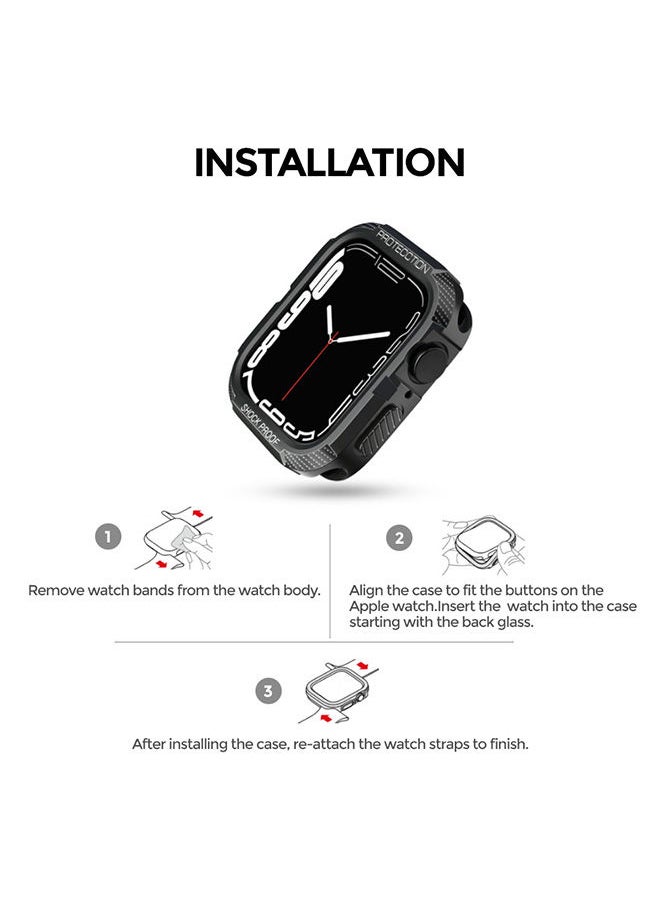 O Ozone Rugged Case for Apple Watch 41mm (Pack of 6) Protective Cover Shockproof Design - Clear/Black/Pink/Blue/Green/Grey  - Image 5