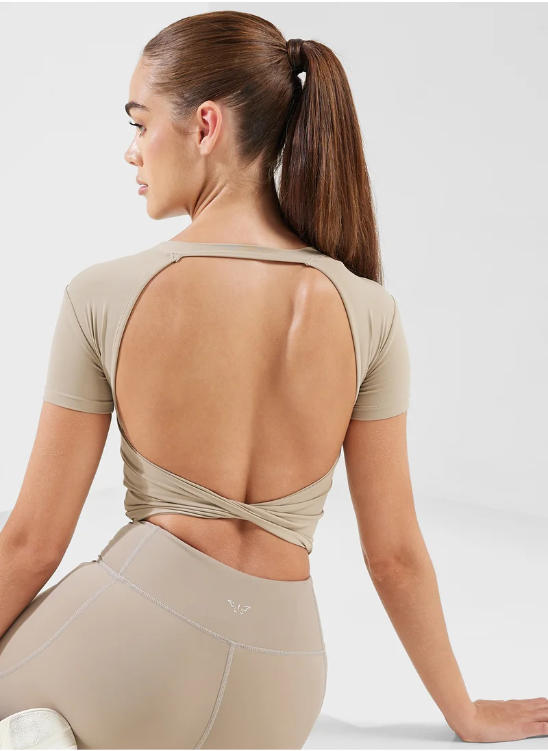 FRWD Fitted T-Shirt With Back Cutout Detail