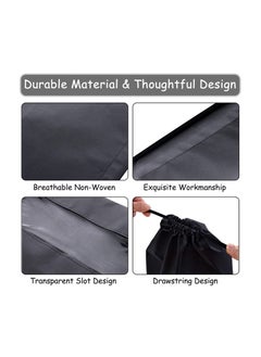BLOOMING TIME 15-Piece Non-Woven Dust Proof Travel Shoe Bags Black 32x44cm  - Image 3