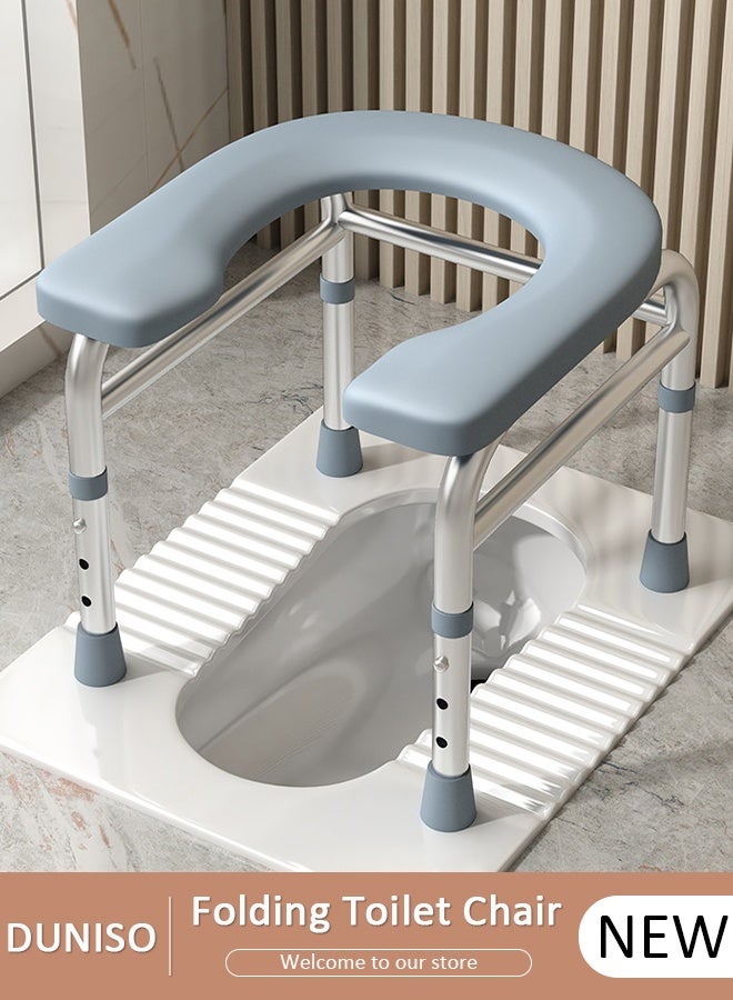 DUNISO Foldable toilet, portable toilet seat, squat toilet seat, family toilet that can be converted from squatting position to sitting position - Image 1
