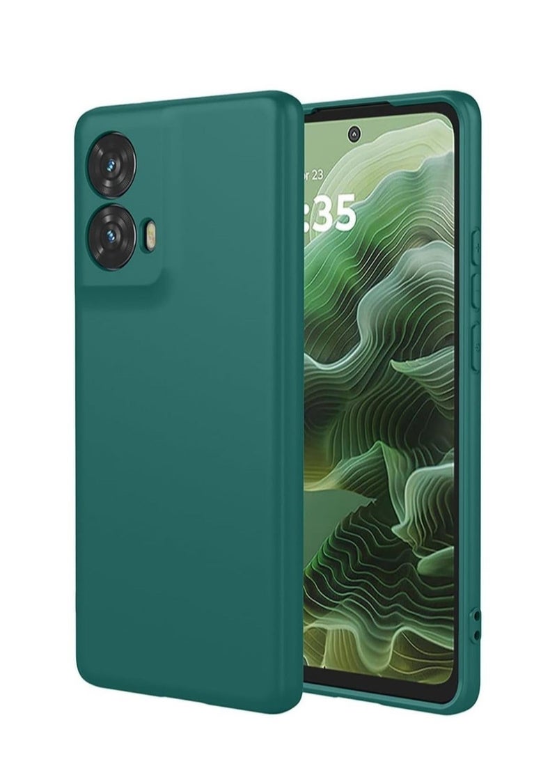 ELTRAZONE Motorola Moto G35 Case Cover – Premium Liquid Silicone Shockproof Protective Case with Soft Microfiber Lining, Anti-Scratch & Full Camera Protection Green