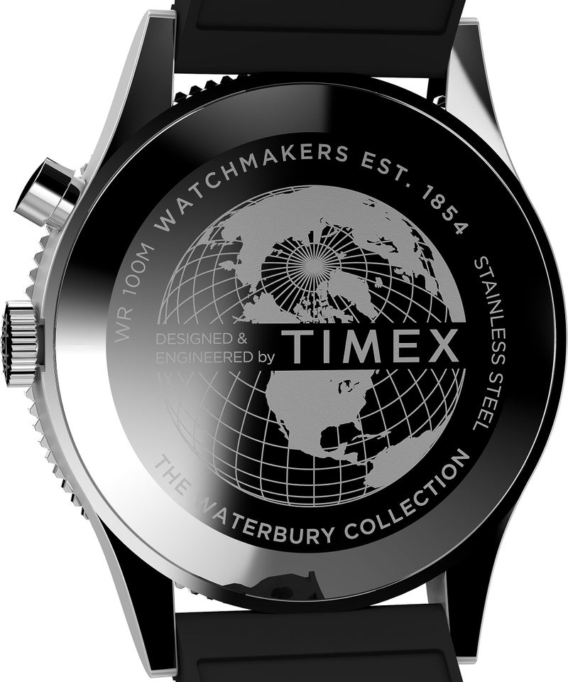 TIMEX ساعة تيمكس للرجال ووتربوري التقليدية 39 مم - حزام أسود قرص أسود علبة من الفولاذ المقاوم للصدأ - Image 5