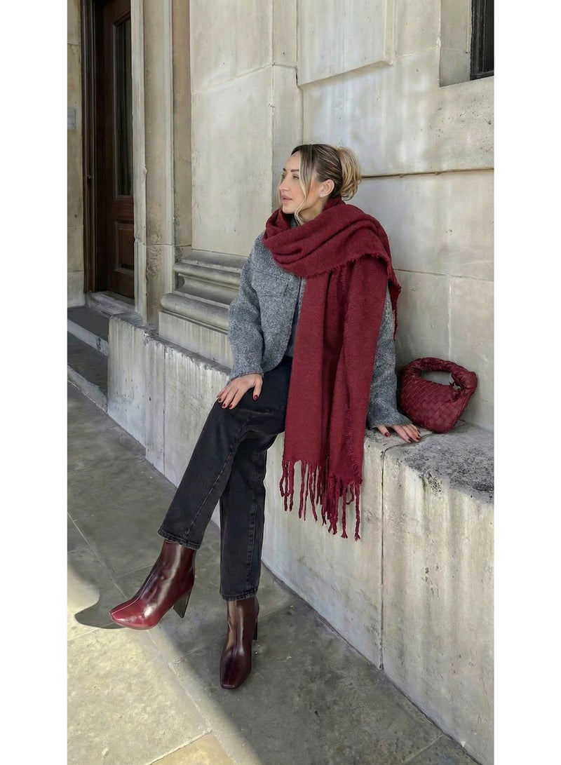 شي إن وشاح صوف نبيتي فاخر للجنسين – شال شتوي يرمز للحب والدفء والحماية - شال ميكاسا - لمسة حب دافئة لهدية عيد الحب - Image 1