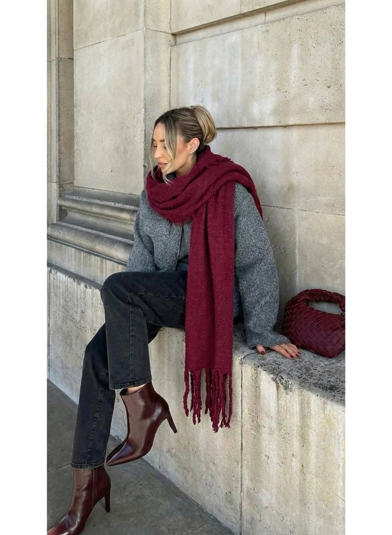 شي إن وشاح صوف نبيتي فاخر للجنسين – شال شتوي يرمز للحب والدفء والحماية - شال ميكاسا - لمسة حب دافئة لهدية عيد الحب - Image 2