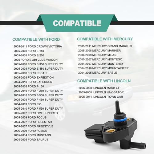 stymart Fuel Rail Injection Pressure Sensor Compatible with Ford F150 F250 F350 F450 E150 E250 E350 Super Duty Escape Explorer Five Hundred Focus Taurus Mustang Expedition Mercury Lincoln 3F2Z9G756AC - Image 4