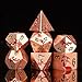 HNCCESG Ancient Gold Dragon Theme DND Dice SetHNCCESG 7PCS Metal Polyhedral Dice with Magnetic Gift Box for RPG Fantasy Tabletop Role Playing Games Gold with Red Dragon - Image 2