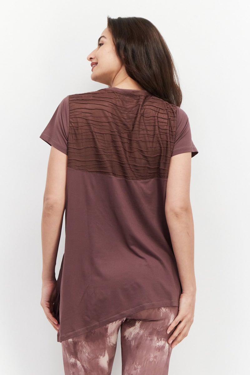 PUMA Women Oversized Fit Short Sleeve Top, Brown - Image 3