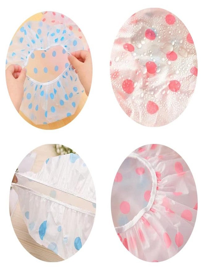 Atreus Waterproof Shower Caps for Women | Reusable Polka Dot Bath Caps with Elastic Band | Double Layer Hair Protector for Spa, Salon, and Home Use. (Pack of 3) - Image 3