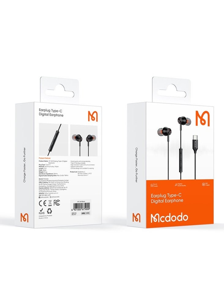 Mcdodo - Mcdodo HP 3490 Type – C Wired Earphone In-Ear Version - Image 1
