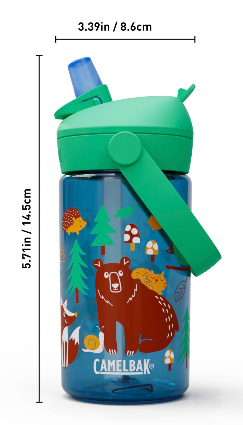 CamelBak Thrive Flip Straw Kids Bite Valve Tritan Renew Water Bottle Friendly Forest  14oz - Image 3