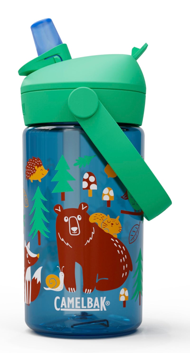 CamelBak Thrive Flip Straw Kids Bite Valve Tritan Renew Water Bottle Friendly Forest  14oz - Image 1