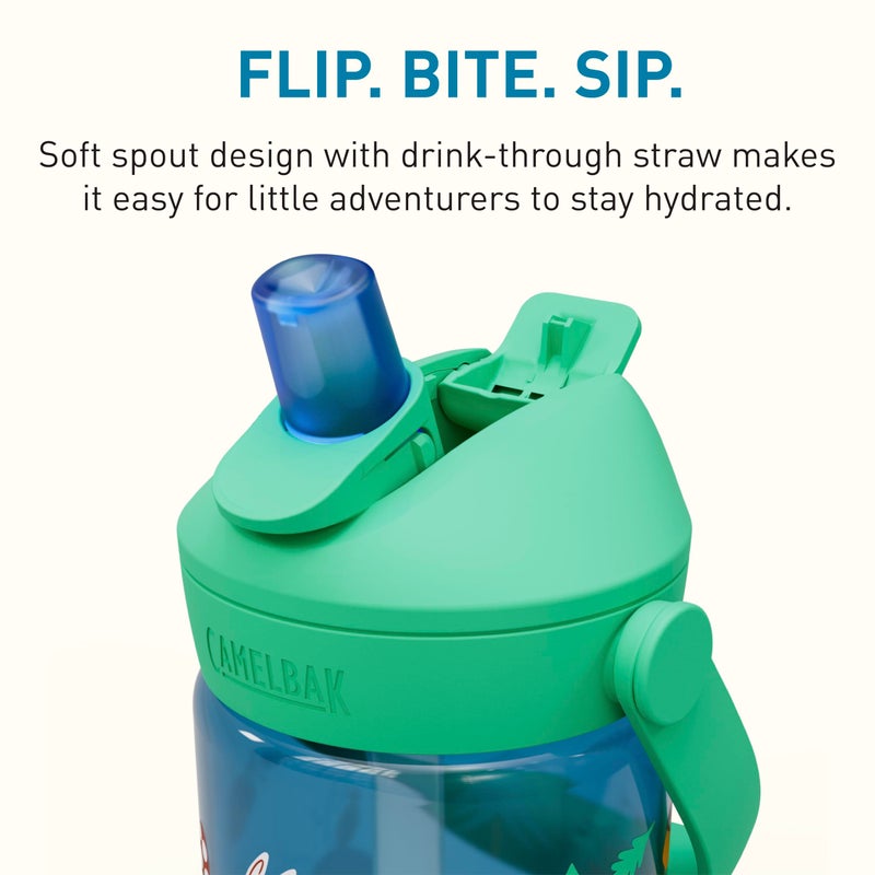 CamelBak Thrive Flip Straw Kids Bite Valve Tritan Renew Water Bottle Friendly Forest  14oz - Image 4