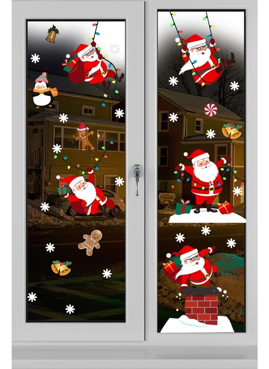 Kt Group Christmas Sticker Cute Santa Claus and Snowflakes Window Wall Decoration - pzsku/ZFD0DBF469AC761743EF6Z/45/_/1725791018/75ee7e6f-2b06-4121-8fb3-5c656723480d