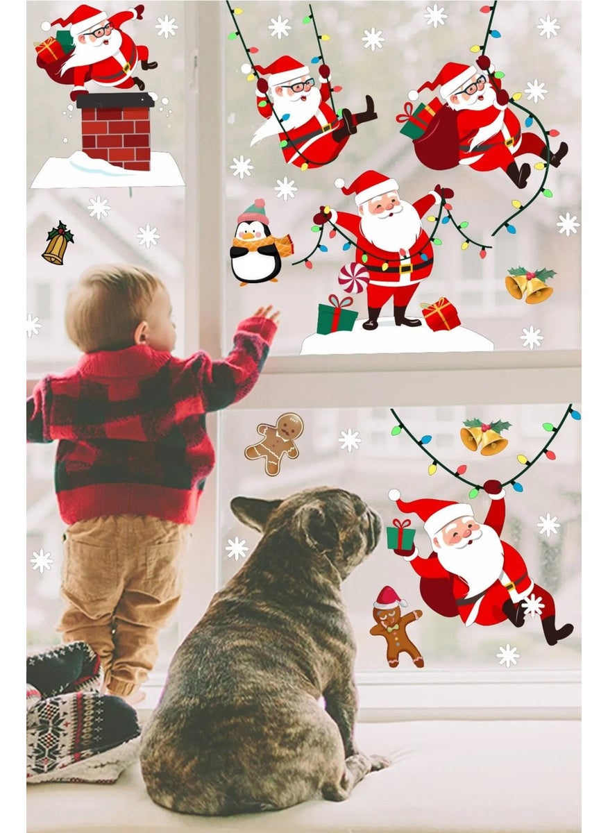 Kt Group Christmas Sticker Cute Santa Claus and Snowflakes Window Wall Decoration - pzsku/ZFD0DBF469AC761743EF6Z/45/_/1728061647/dce936e2-c172-474c-9659-93896bfc1a61