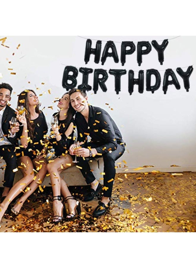 TONIFUL بانر بالونات عيد ميلاد سعيد باللون الأسود من TONIFUL 16 بوصة حروف ميار فويل لافتة عيد الميلاد بانر زينة قابلة لإعادة الاستخدام للفتيات والأولاد والأطفال والبالغين وزينة عيد الميلاد ولوازم حفلات الهالوين - Image 4