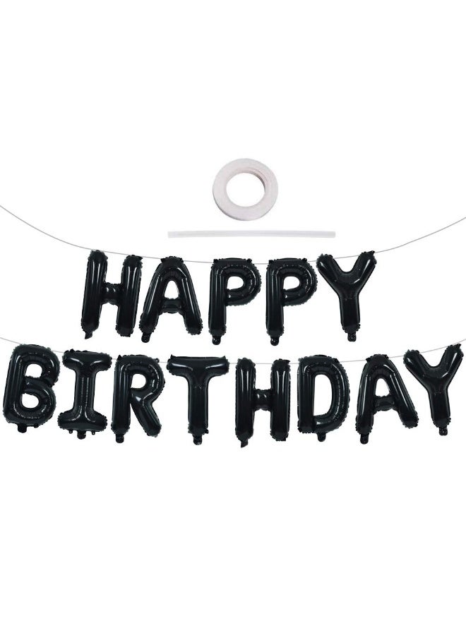 TONIFUL بانر بالونات عيد ميلاد سعيد باللون الأسود من TONIFUL 16 بوصة حروف ميار فويل لافتة عيد الميلاد بانر زينة قابلة لإعادة الاستخدام للفتيات والأولاد والأطفال والبالغين وزينة عيد الميلاد ولوازم حفلات الهالوين - Image 3