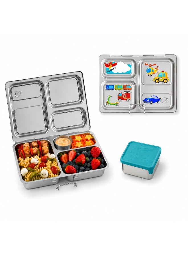 PlanetBox Combo of Launch Lunch Box, Square Dipper, Travel Magnet - Image 1