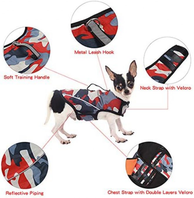 Winbate Dog Anxiety Jacket- Keep Calmig Vest Reflective Thunder Coat with D-Ring and Training Handle for Small Medium Large Dogs,Camouflage - Image 3