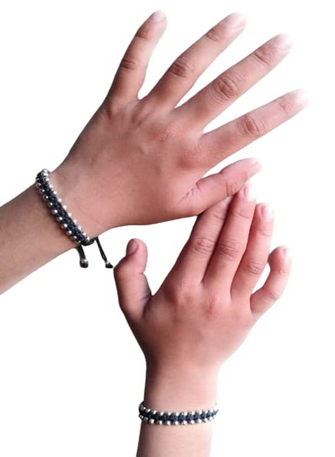 Jyokrish Handmade Adjustable Nazariya Black Thread Bracelet For Kids for Baby Girl & Boys | Free Size |Pack of 2| Nazariya |Beads work| 6 month To 8 Year Kids - Image 1