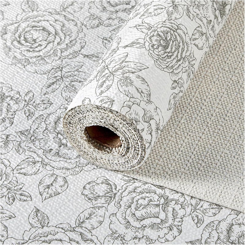 ALIUNI Drawer and Shelf Liner, Non-Slip Kitchen Cabinet Liners Non-Adhesive Thick Strong Grip Waterproof Washable Mats Protect Dresser Shelves Cupboard Bathroom Cabinets, Rose, 12 in X 10 FT - Image 1
