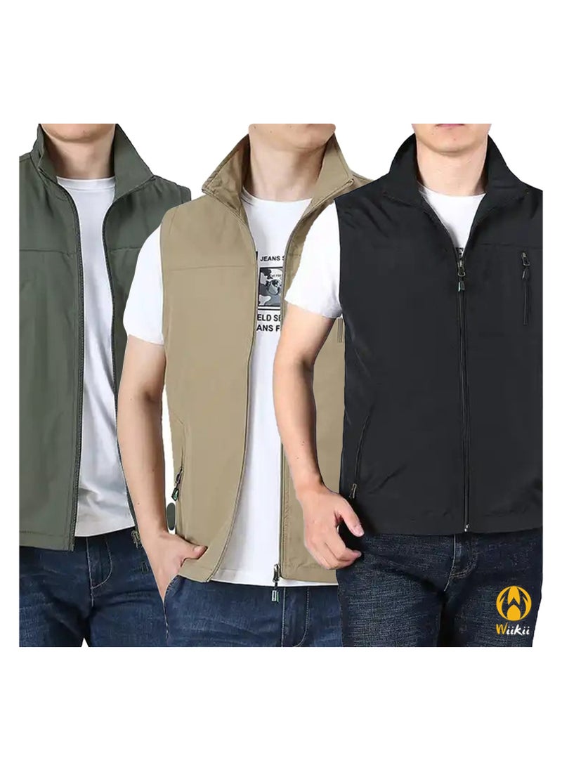 Generic - Men’s vest made of gabardine Green olive - Image 1